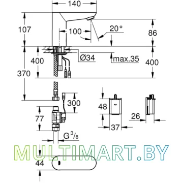 Смеситель Grohe Euroeco Cosmopolitan E (36271000) картинка 2